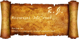 Rozsnyai József névjegykártya